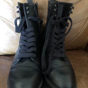 Black combat boots